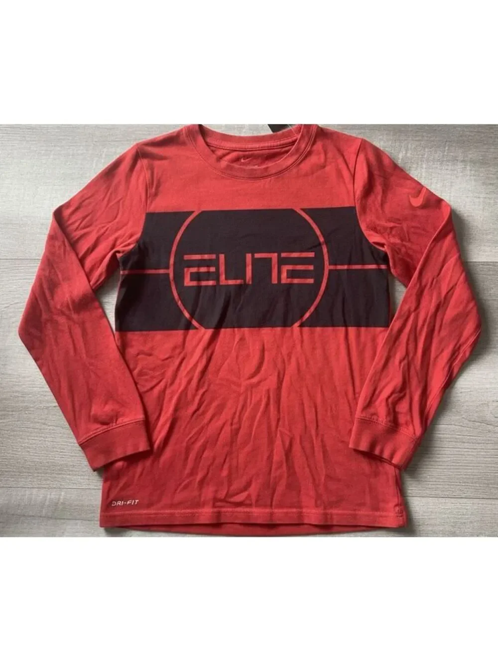 Nike Dri-FIT Elite Red Long Sleeve Athletic Shirt Size S